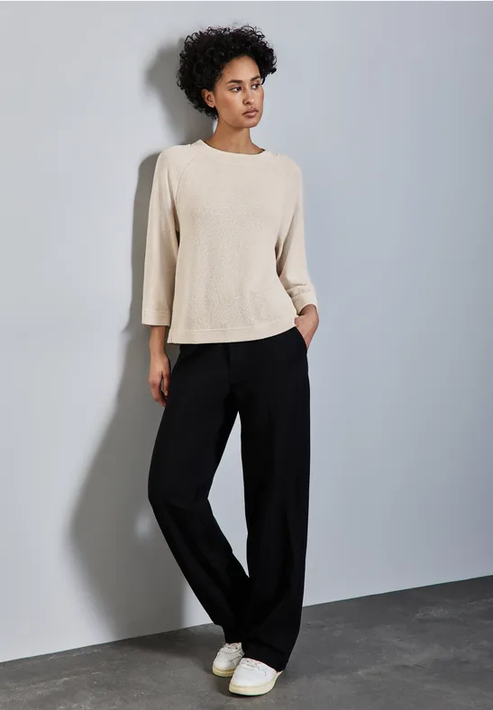 Street One Damen Strick-Look Shirt – Lässige Tunika Mit Dropped Shoulders