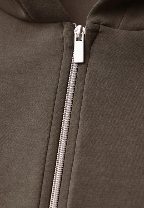 STREET-ONE Silk-Look Hoodie Jacke für Damen in Braun STREET-ONE