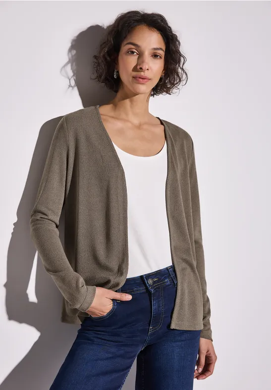 Blazer Street One Femme Street One Veste Aspect Tricot Pour Femme, Marron Pierre, 42 Veste Street One Femme