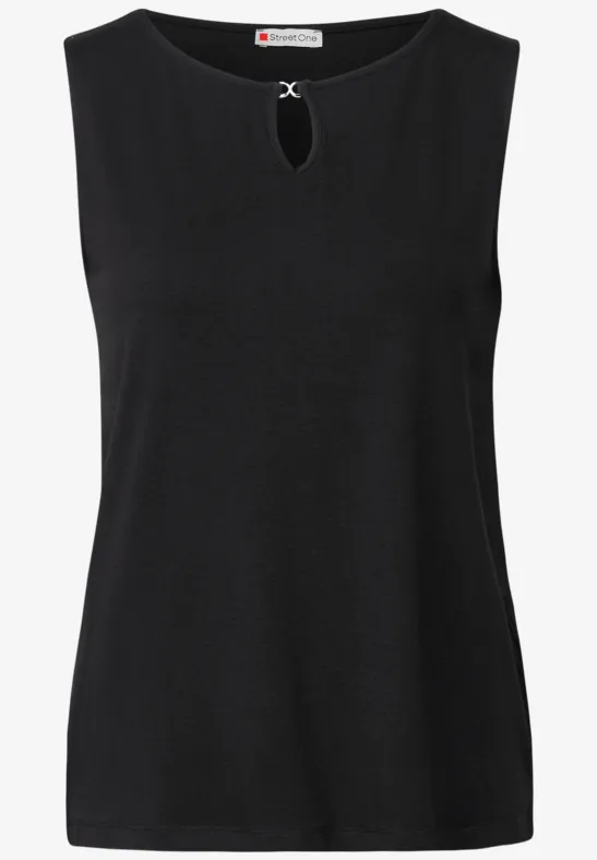 Street One Damen Jersey Top – Weiches Viskose-T-Shirt Mit V-Ausschnitt