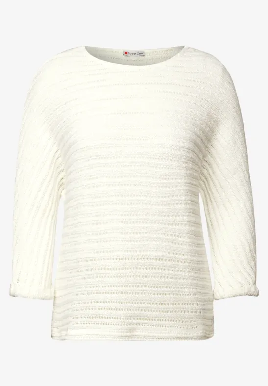 Gestreept shirt met gebreide look
