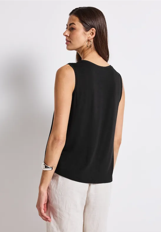 Street ONE Damen Kurzarmshirt Mit Rundhalsausschnitt, Lässiges Basic-Top Aus Weichem Viskosemix