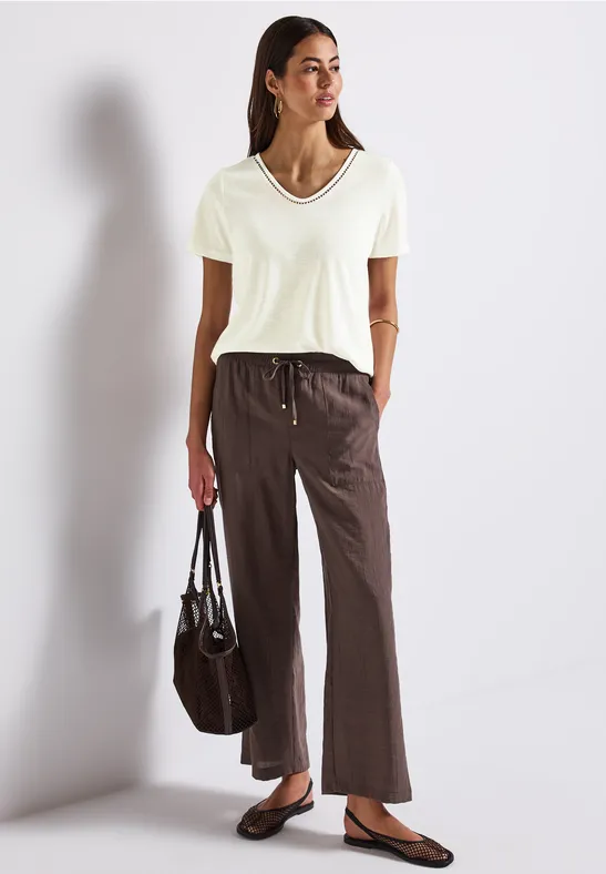 Street One Damen Leinenshirt – Leichtes Blusenshirt Mit Rundhals Für Business & Freizeit