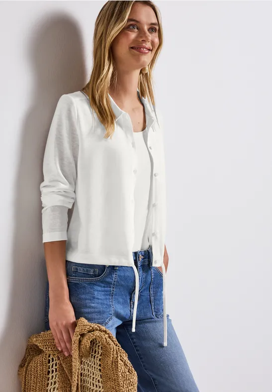 T-shirt in linnen look voor dames in Groen