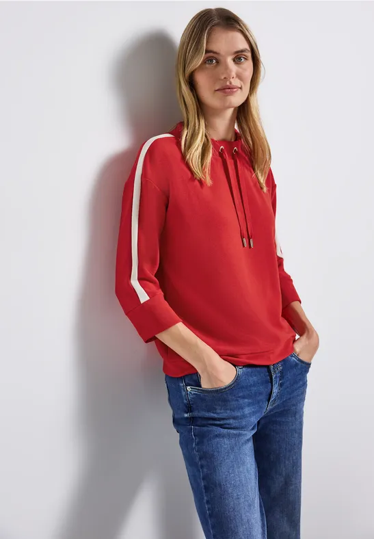 Nike - Streetwear - Maglietta A Maniche Lunghe Nera Con Collo A Lupetto E Righe Bianche