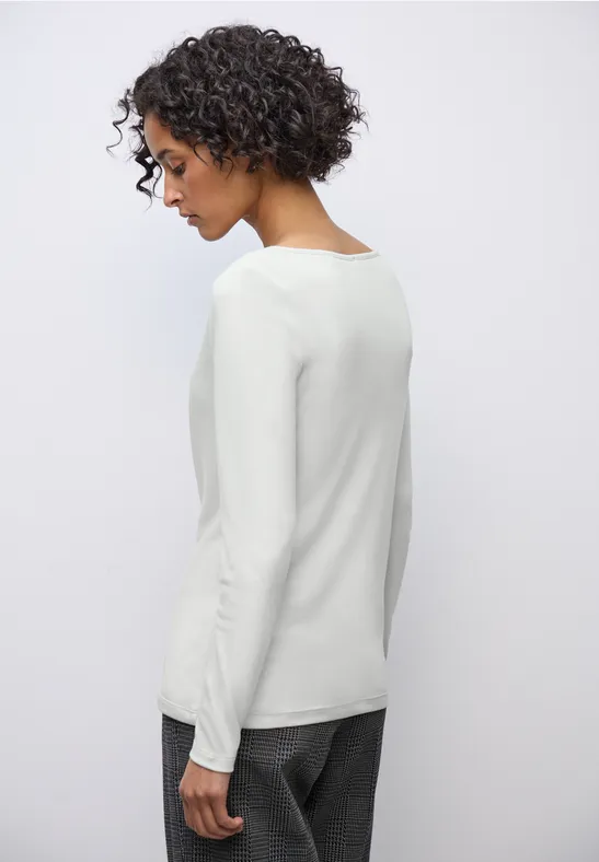 Street One Damen Lanea Langarmshirt – Basic Mit U-Boot-Ausschnitt Aus Baumwoll-Modal-Mix