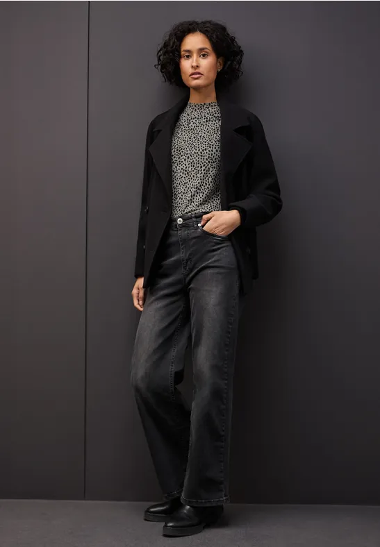 Street One Damen Leo Mesh-Shirt - Netzoberteil Mit Elasthan