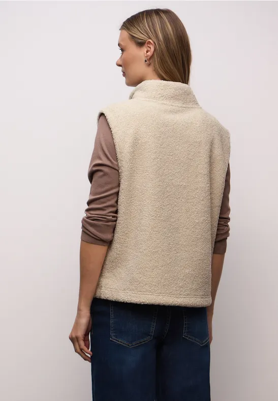 Softe Rippstrick-Weste für Damen in Beige