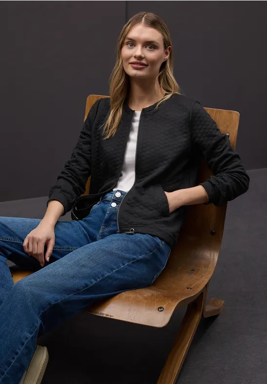 Veste Structurée Street One Pour Femme - Col Montant, Fermeture éclair, Légère, En Velours Côtelé