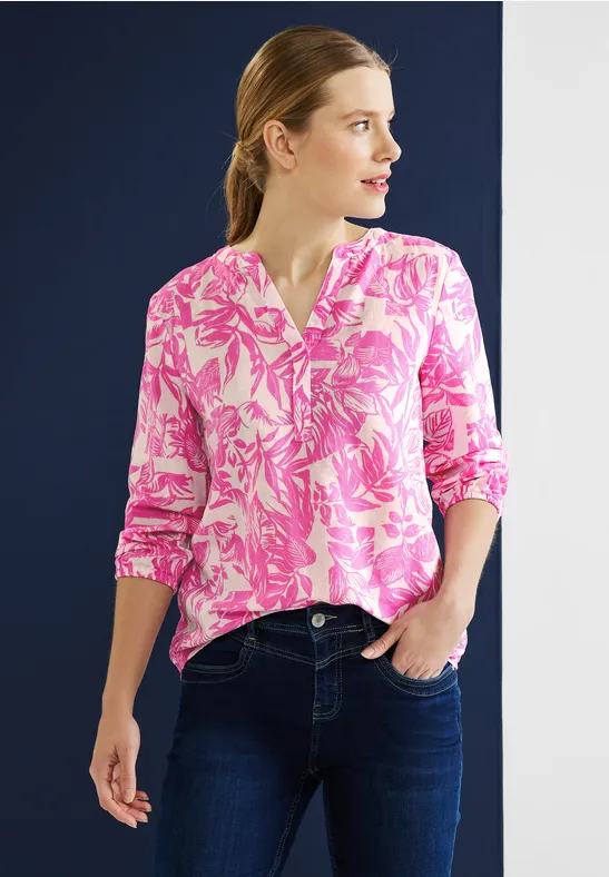 STREET-ONE Leinen-Baumwolle-Mix Bluse für Damen in Pink STREET-ONE