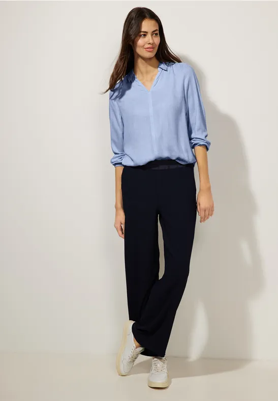 STREET-ONE Chemisier avec taille élastique pour femmes en Bleu | STREET-ONE