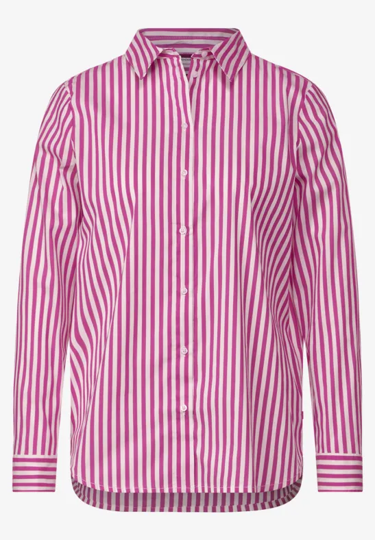 Chemise à rayures blanches et bleues à traits orange | Essentiel