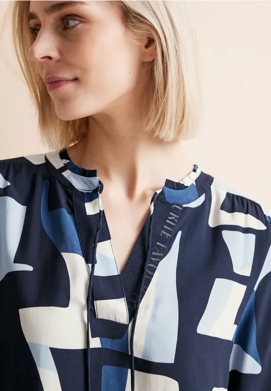 STREET-ONE Tuniek-blouse met print voor dames in Blauw STREET-ONE