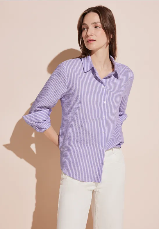 Chemisier Femme NEXT Rayures Violettes à Motifs 'bulles' - Taille 20, Manches Longues, Polyester - Neuf Avec Petits Défauts