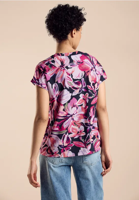 Débardeur Chemisier Floral - Blanc Et Rose - Taille S - Coton - Occasion Très Bon état