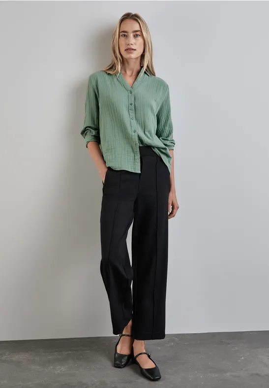 Blouse shirt van mousseline voor dames in Groen