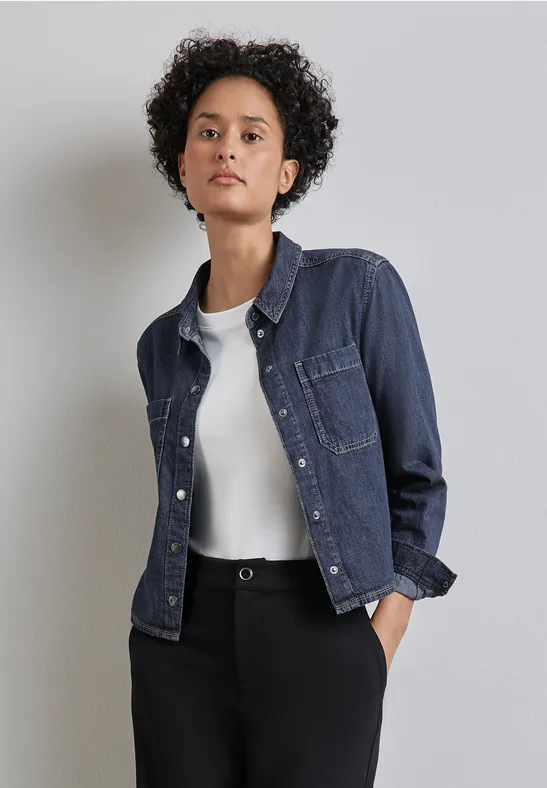 Chemisier Femme Street One à Boutons - Manches Longues, Col Bateau, Viscose Douce Et Motif Graphique - 11
