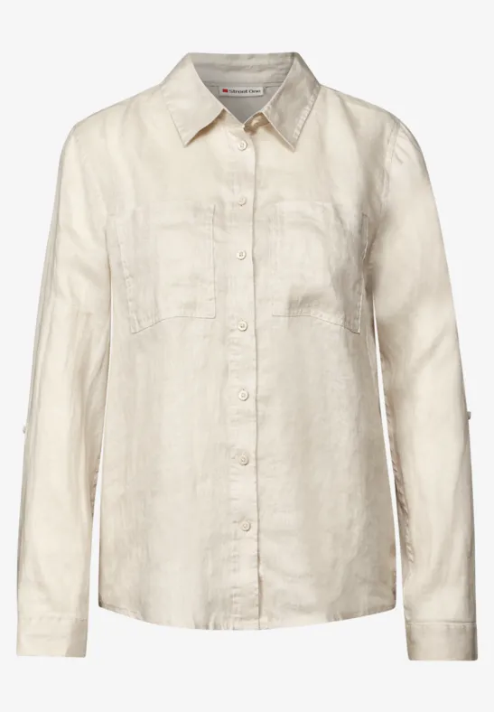 Street One Studio Damen Leinen-Hemdbluse - Zeitlose Langarmbluse Für Den Sommer
