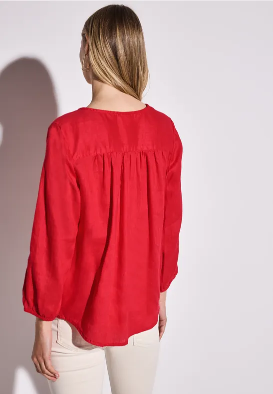 Street One Damen Bluse Mit Cut-Out - Elegante Rundhalsbluse Aus Viskose