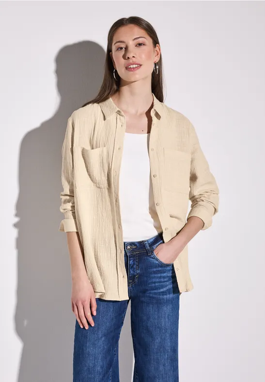 Blousetop met borstzakken voor dames in Rood