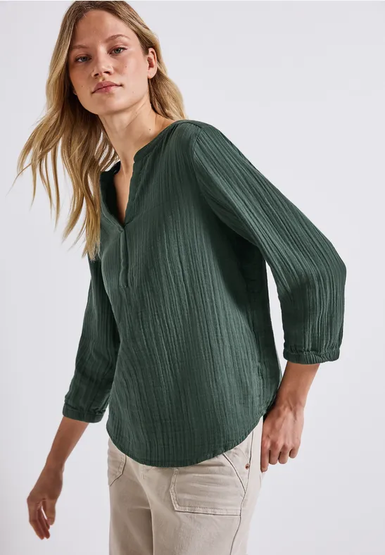 STREET-ONE Tunique en mousseline pour femmes en Vert STREET-ONE