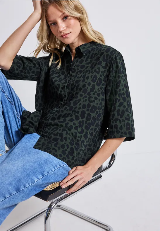 Chemisier à Motifs Multicolore - Taille 46 - Occasion En Très Bon état - Idéal Pour Un Look Décontracté
