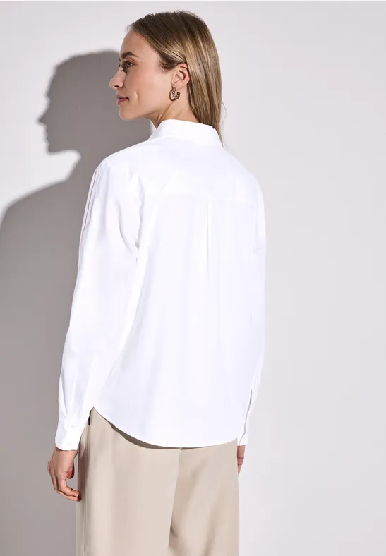 Chemisier femme cintré blanc uni