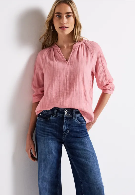 STREET-ONE Tunique en mousseline avec volants pour femmes en Rose