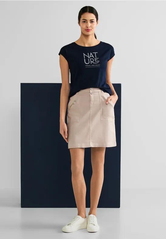 Jupe-short Zara Mini Ivoire - Taille M - Fermeture éclair Et Fente Devant - Femme