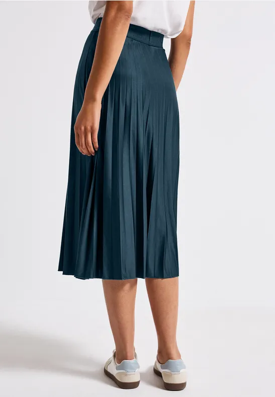 Jupe midi patineuse plissée bleu ciel femme | Bréal