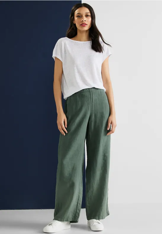 Linnen broek voor dames in Bruin - EMEE