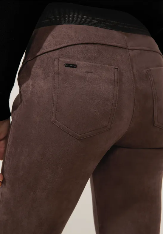 Veloursleder hose damen braun Clearance