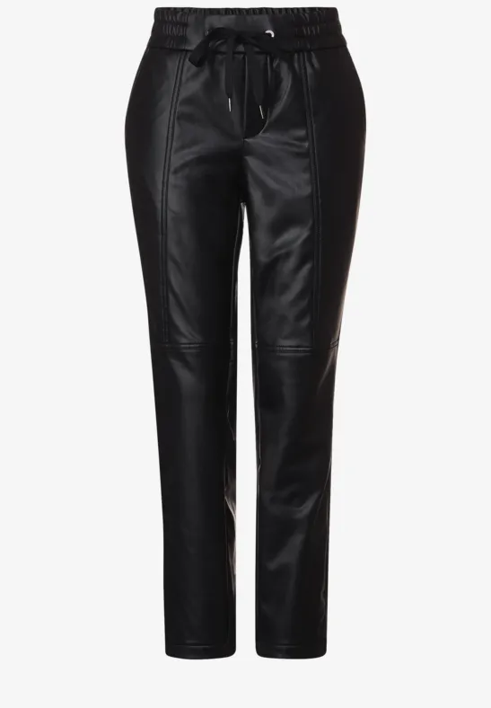 Lederimitat Hose Pantalon Kunstlederhose Mit Gummizug Kiabi