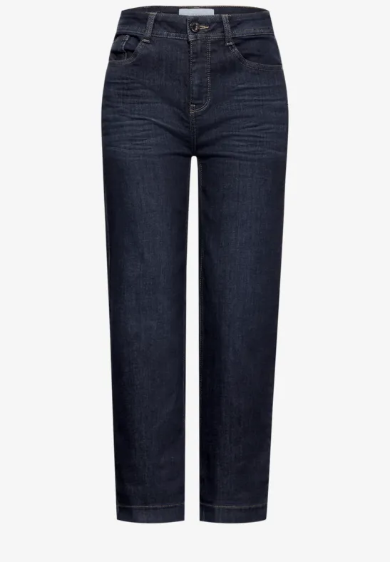 STREET ONE Jeans met brede pijpen, donkerblauw, 24W / 32L