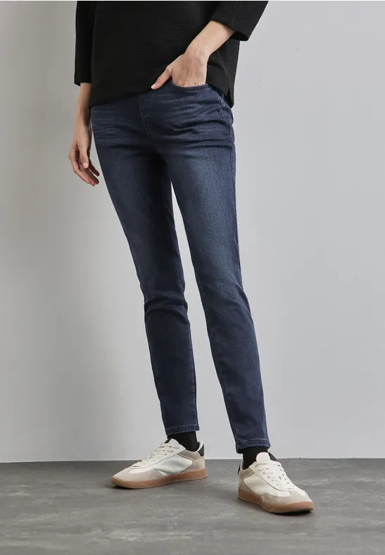 STREET-ONE Jeggings thermiques en denim pour femmes en Bleu