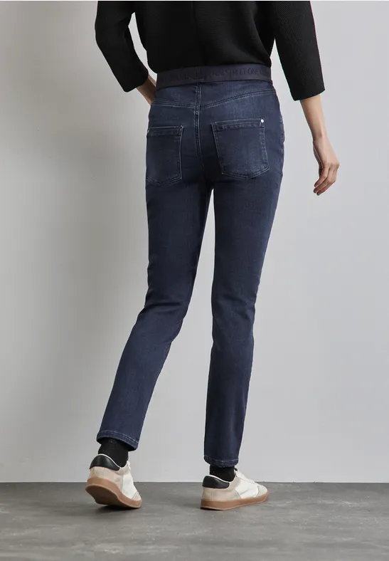 STREET-ONE Jeggings thermiques en denim pour femmes en Bleu