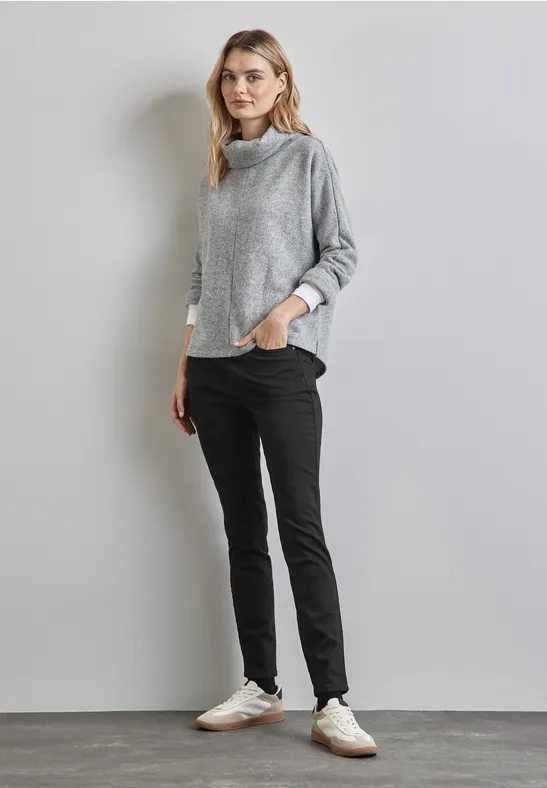 STREET-ONE Jeggings thermiques en denim pour femmes en Noir