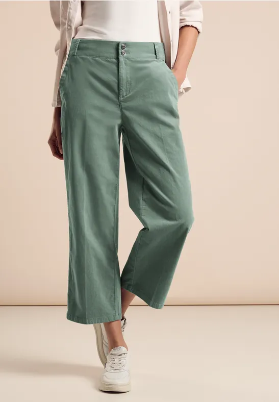 Dames Corduroy Broek met Hoge Taille en Wijde Pijpen