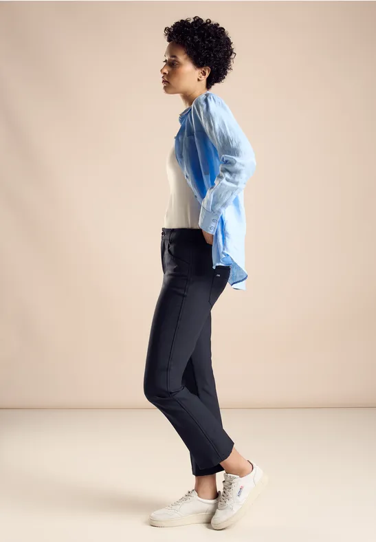 Street One Damen Bootcut Hose – High Waist Jeans Mit Stretch | Bequemer Baumwollmix