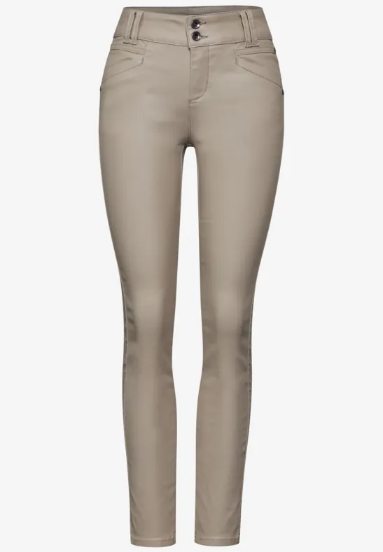 Beschichtete hose damen beige Clearance