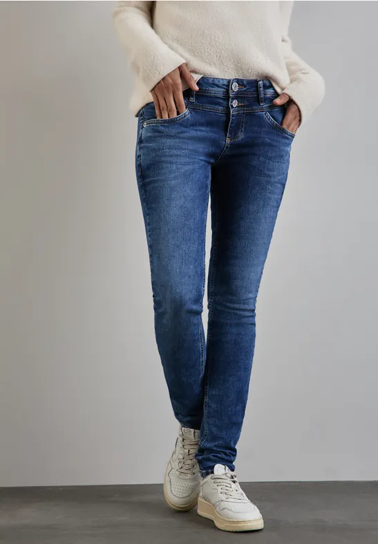 STREET-ONE Jeans im Slim Fit für Damen in Blau YORK STREET-ONE