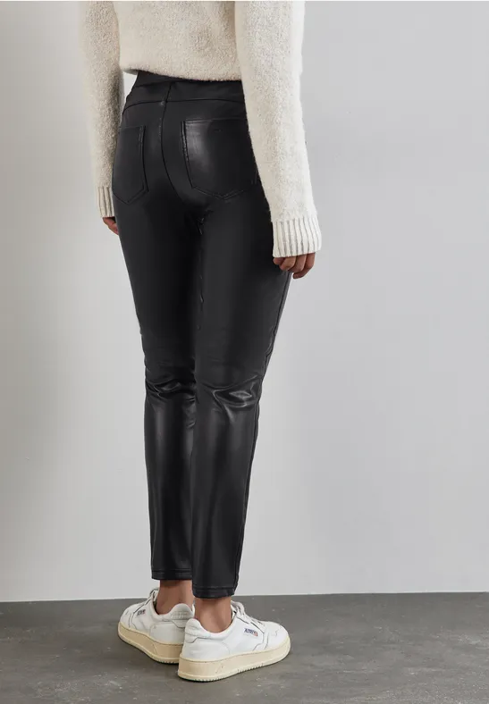 Pantalon Enduit Noir Femme Pantalon Tony Effet Enduit Noir Femme