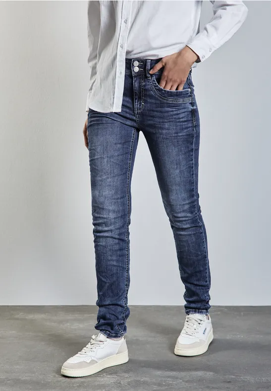 Jeans Street One Jane - Donna - Vestibilità Casual Relax, Gambe Slim, Lavaggio Grigio, Taglia UE 29