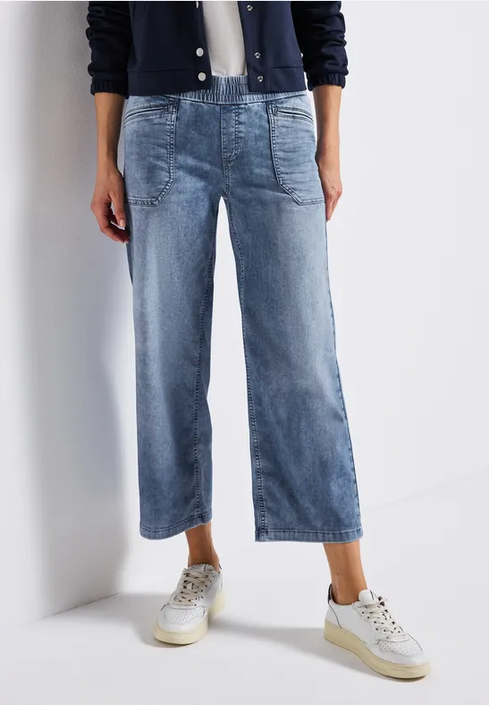 Street ONE Damen Culotte Jeans – Lässige Passform, Hohe Taille, Weite Beine