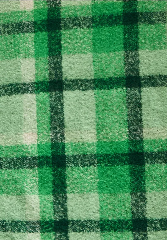 Echarpe Carreaux à Frange - Beige - Femme - 13.00