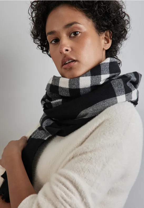 Street One Damen-Schal Im Karo-Look – Weich, Warm & Mit Fransen