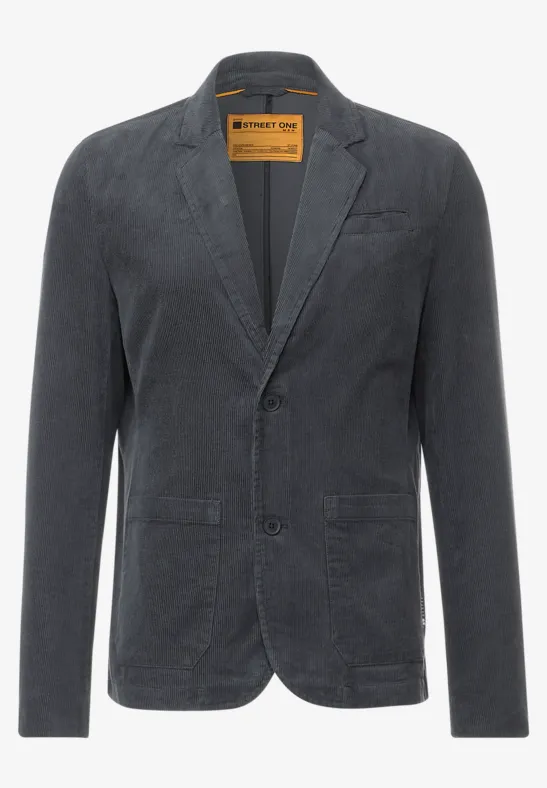WZIKAI Casual corduroy blazer voor heren, slim fit, werkkleding, sportjas met één knop, Zwart, L WZIKAI Casual corduroy blazer voor heren, slim fit, werkkleding, sportjas met één knop, Zwart, L