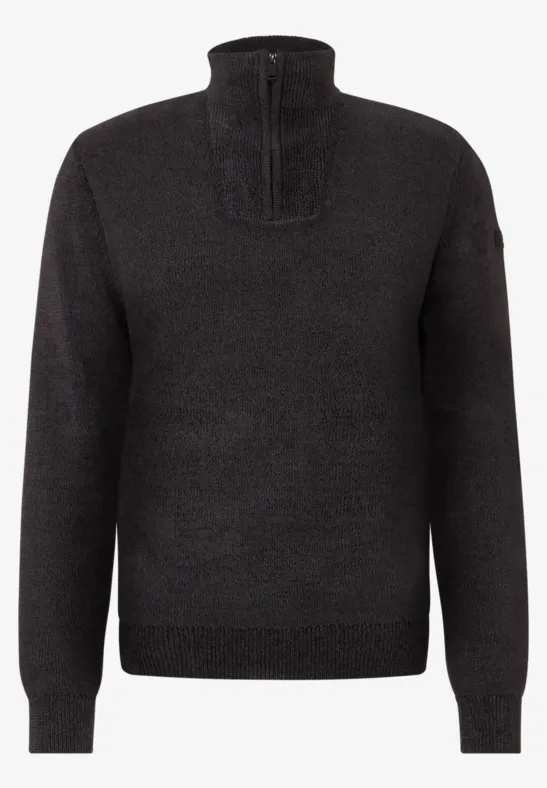 STREET-ONE Pull-over en tricot troyer pour hommes en Noir STREET-ONE