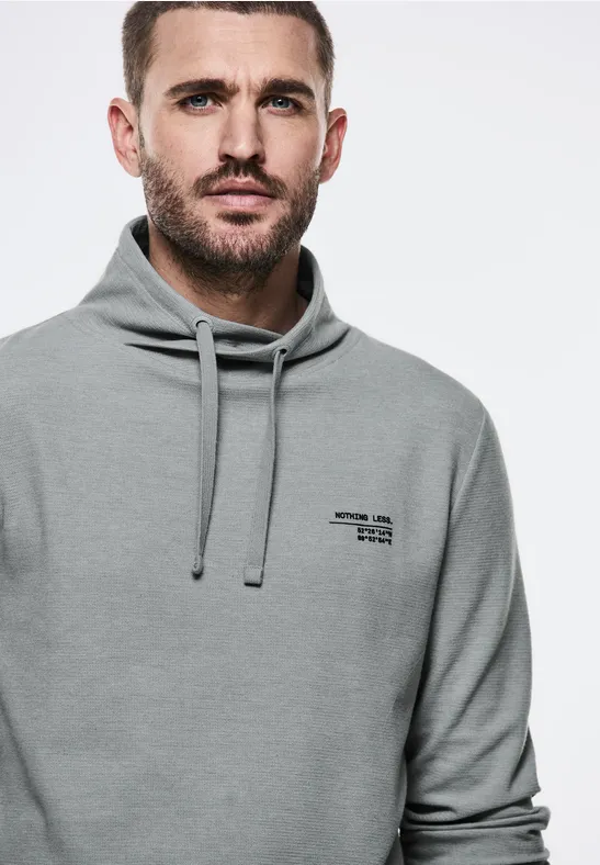 STREET-ONE Leichter Schalkragen Sweat für Herren in Grau STREET-ONE