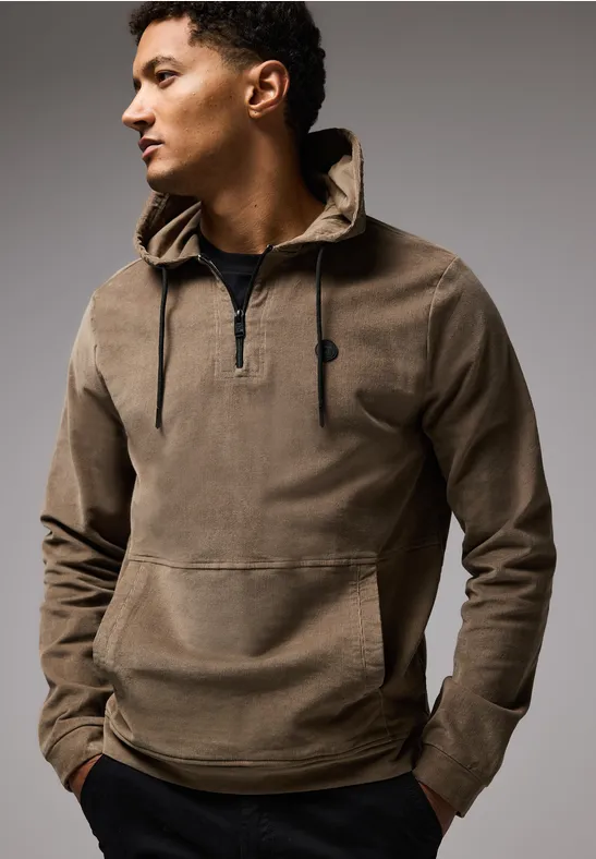 Sweat-shirt Homme En Velours Côtelé Avec Fermeture éclair 1/4 - Coupe Ample, Tissu Doux (95% Polyester, 5% élasthanne) - Style Décontracté élégant - 8